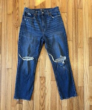 Abercrombie & Fitch Jeans Womens 29/8 Straight Ultra High Rise Distressed Blue